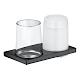 Keuco Edition 11 - Dávkovač mydla a pohárik s držiakom, sklo/čierny chróm 11153139000