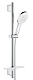 Grohe Rainshower SmartActive - Súprava sprchovej hlavice 130 9,5 l/min, 3 prúdy, tyče 600 mm a hadice, mesačná biela 26577LS0