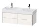 Duravit XSquare - Dvojumývadlová skrinka 397x1184x460 mm, 4 zásuvky, lesklá biela XS416402222