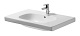 Duravit D-Code - Umývadlo nábytkové 850x480 mm, s 1 otvorom na batériu, alpská biela 03428500002