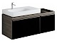 Geberit Citterio - Skrinka pod umývadlo 750 mm, s odkladacou plochou, lesklá čierna/sivohnedý dub 500.562.JJ.1