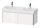 Duravit XSquare - Dvojumývadlová skrinka 397x1184x460 mm, 2 zásuvky, lesklá biela XS406402222