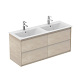 Ideal Standard Connect Air - Skrinka pod dvojumývadlo 1200 mm, svetlé drevo/matný svetlo hnedý lak E0822UK