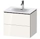 Duravit L-Cube - Umývadlová skrinka 550x620x481 mm, 2 zásuvky, lesklá biela LC630502222