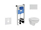 Ideal Standard ProSys - Set predstenovej inštalácie, klozetu a sedadla Eurovit, tlačidla Oleas M2, Rimless, SoftClose, biela ProSys120M SP49