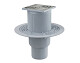 Alca plast Odtokové kanálky - Podlahová vpust přímá 105x105 mm, průměr 50/75 mm, vodní zápachová uzávěra, nerez/plast APV2311