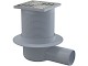 Alca plast Odtokové kanáliky - Podlahová  vpusť bočná, 105x105 mm, priemer 50 mm, nehrdzavejúca oceľ/plast APV1