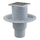 Alca plast Odtokové kanáliky - Podlahová vpusť priama 105x105 mm, priemer 50/75 mm, vodný zápachový uzáver, nerezová/plast APV203