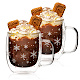 4home Riad - Dvojstenný sklenený hrnček 350 ml, 2 ks, Snowflake 126913
