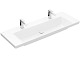 Villeroy & Boch Subway 3.0 - Dvojumyvadlo 1300x475 mm, bez přepadu, otvory pro baterie, alpská bílá 4A70D101