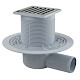 Alca plast Odtokové kanáliky - Podlahová vpusť bočná 105x105 mm, priemer 50 mm, vodný zápachový uzáver, nerezová/plast APV103