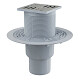 Alca plast Odtokové kanáliky - Podlahová vpusť priama 105x105 mm, priemer 50/75 mm, vodný zápachový uzáver, nerezová/plast APV201