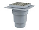 Alca plast Odtokové kanáliky - Podlahová vpusť priama 150x150 mm, priemer 110 mm, 2.úroveň izolácie, vodný zápachový uzáver, nerezová/plast APV13