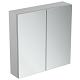 Ideal Standard Mirror&Light - Zrkadlová skrinka s LED osvetlením a zásuvkou, 700x700 mm, hliník T3439AL