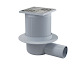 Alca plast Odtokové kanáliky - Podlahová vpusť bočná, 105x105 mm, priemer 50 mm, nehrdzavejúca oceľ/plast APV31