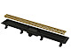 Alca plast Odtokové žľaby - Sprchový žľab Simple 650 mm, s okrajom pre perforovaný rošt, vrátane roštu, mosadz APZ10BLACK-650BRASS