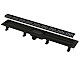 Alca plast Odtokové žľaby - Sprchový žľab Simple 650 mm, s okrajom pre perforovaný rošt, vrátane roštu, čierna mat APZ10BLACK-650M