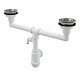 Alca plast Sifony - Sifon pro dvoudřez, průměr 115 mm, s přípojkou, plast A453P