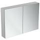 Ideal Standard Mirror&Light - Zrkadlová skrinka s LED osvetlením a zásuvkou, 1000x700 mm, hliník T3498AL